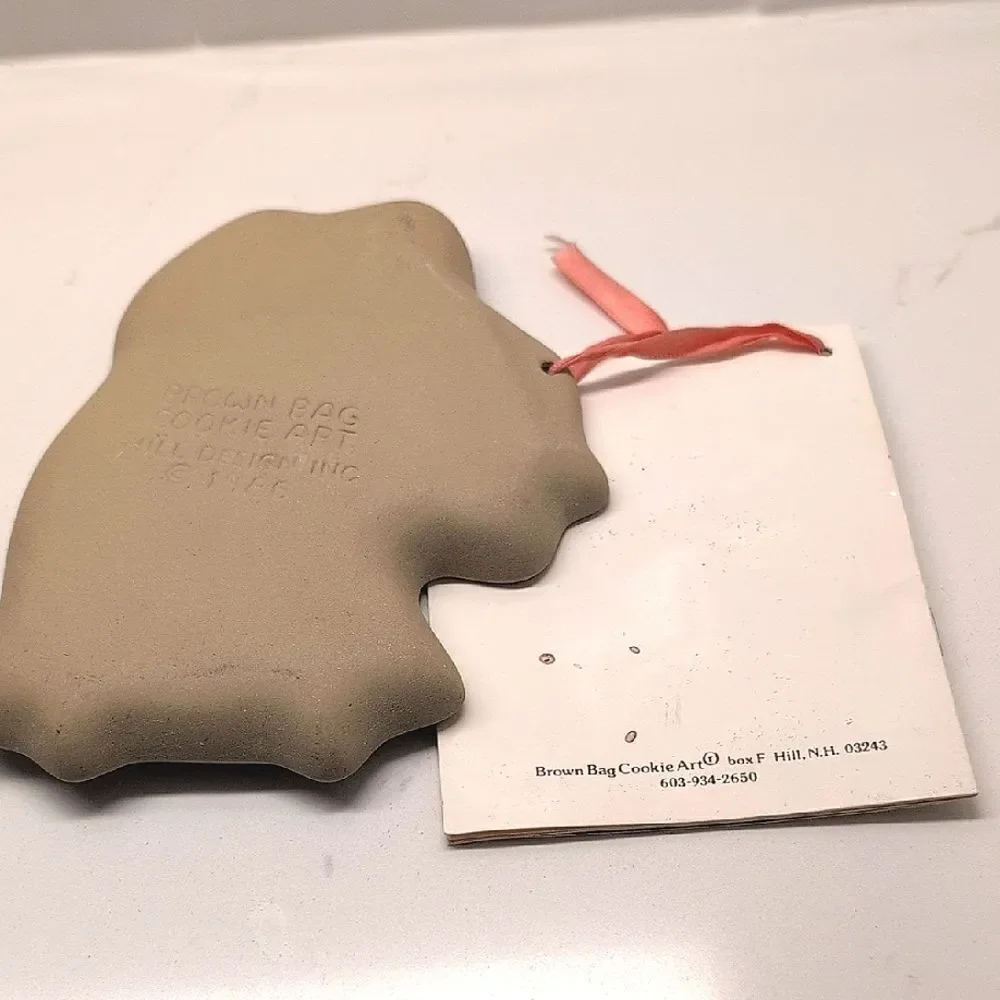 Vintage Brown Bag Cookie Art Guitar Playing Angel Mold with Recipe Book 1986